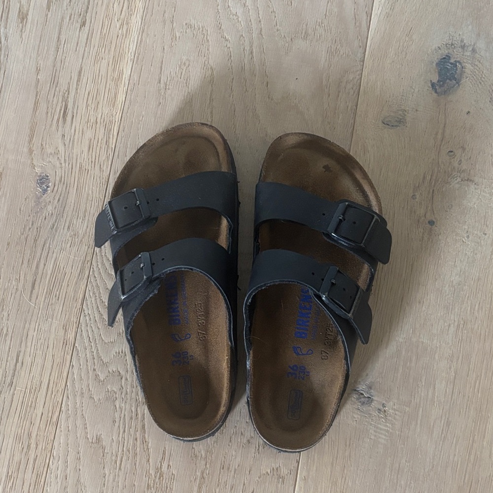 Birkenstock Black Arizona Leather Sandals | Size 6